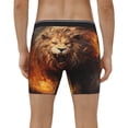 thumbnail image 4 of Salouo Cool Fire Lion Pattern Men's Boxer Briefs, Soft & Breathable Underwear Elastic Waistband Briefs for Men,1-Pack, 4 of 7