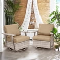 thumbnail image 2 of Auzfy Oversized Patio Wicker Swivel Rocker Chairs Set of 2 for Outdoor Poolside, Brown, 2 of 6