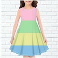 thumbnail image 2 of AJTQTH Sundress for Girls Crewneck Sleeveless Tunic Flowy Midi Dress Cute Polka Dots Printed Gowns Stylish Frocks for Party School Summer Casual Pink 7 Years, 2 of 3