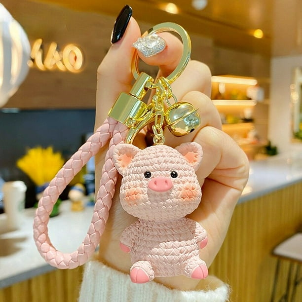 Llavero creativo de resina de lana con forma de Animal, colgante exquisito para llave de coche, accesorios para bolso, llavero con abalorio, llavero de Anime xuanjing unisex