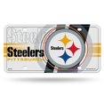 thumbnail image 1 of Plaque d'Immatriculation en Métal Design Cercle Blanc Pittsburgh Steelers, 1 of 2