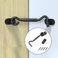 thumbnail image 2 of Hook Latch Barn Door Lock W/ Screws for Hardware Gate Closet Bedroom Black, 2 of 8