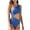 Blue-19, variant on DISKEBUISS Women's One Pieces Ribbed Swimsuit One Shoulder Slimming Cut Out Swimwear Sexy Bathing Suit