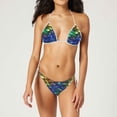 thumbnail image 2 of Swimming Suits for Women Trendy 3D Digital Print Three-Point Separates Bikinis Blue Womens Bathing Suits M, 2 of 5