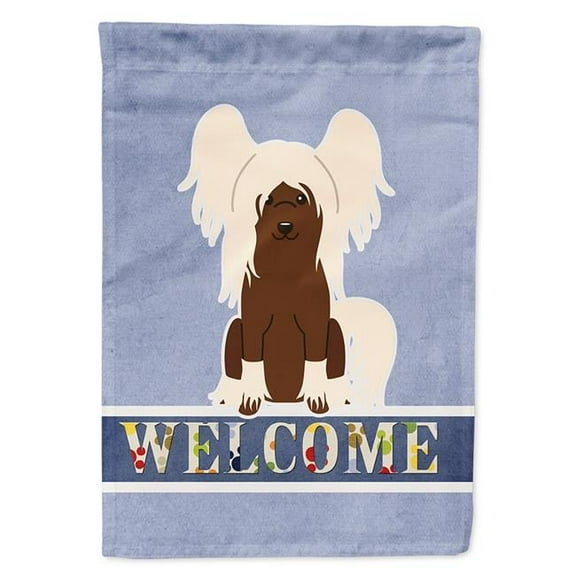 Caroline's Treasures BB5694GF Chinese Crested Cream Welcome Flag Garden Size , Small, multicolor