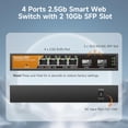thumbnail image 2 of Conmutador gestionado por Internet inteligente KeepLink de 6 puertos, 2,5 G, 4 x 2,5 G Base-T, 2 of 7
