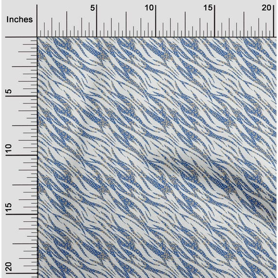 oneOone Cotton Poplin Blue Fabric Skins Animal Sewing Craft Projects Fabric Prints By Yard 56 Inch Wide