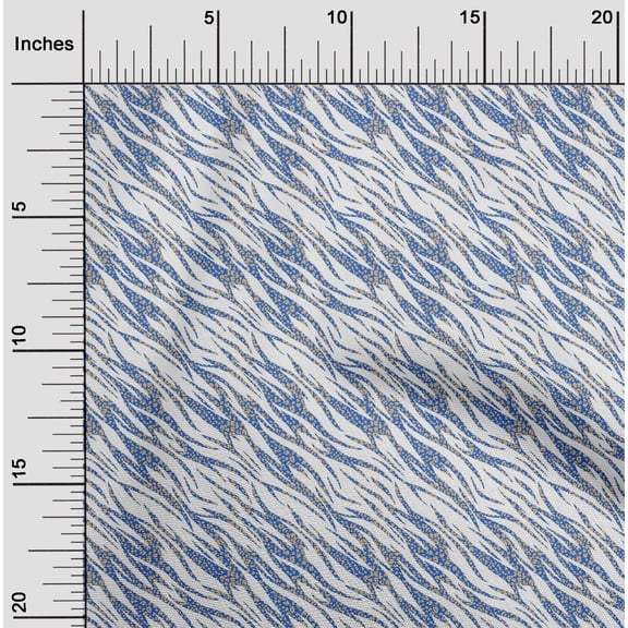oneOone Cotton Poplin Twill Blue Fabric Skins Animal Sewing Craft Projects Fabric Prints By Yard 56 Inch Wide