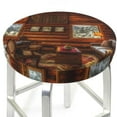 thumbnail image 3 of Hirioo Log Cabin Inside for Round Bar Stool Seat Covers Washable Stool Cushion Slipcover Elastic Bar Chair Covers for 12-14 Inch Chair-, 3 of 7