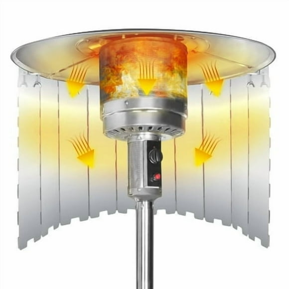 Patio Heater Reflector Shield, Upgraded 12" Height Heat Focusing Reflector For Round Natural Gas And Propane Patio Heaters - For Extra Heat Reflecting Power(10 Panels)