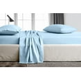 thumbnail image 3 of Wyoming King Size 4 Piece Bed Sheet Set, 600 Thread Count, 22" Deep Pocket, Sateen Finish Sheet Set, Super Comfy, College Bed Sheet Set - Light Blue Solid., 3 of 6