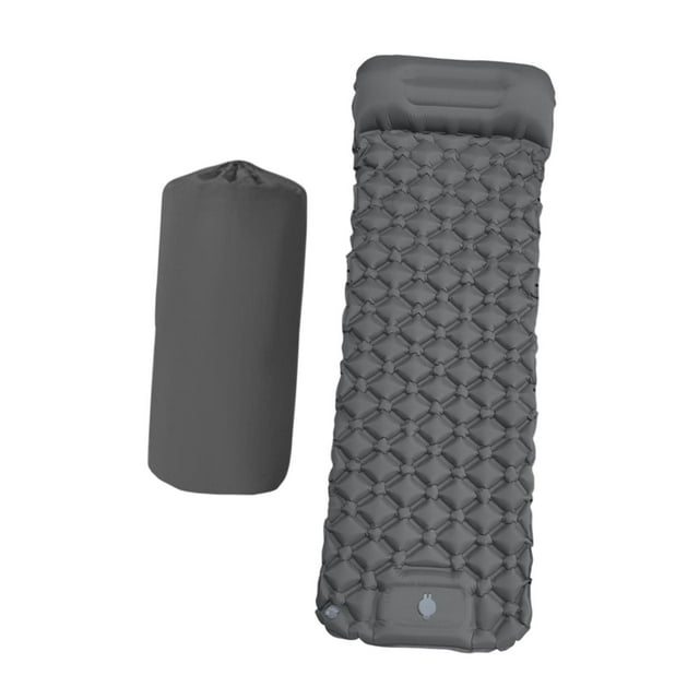 Colaxi Matelas de Camping Gonflable Compact Confortable avec Pompe Intégrée pour Randonnée Voyage Gris