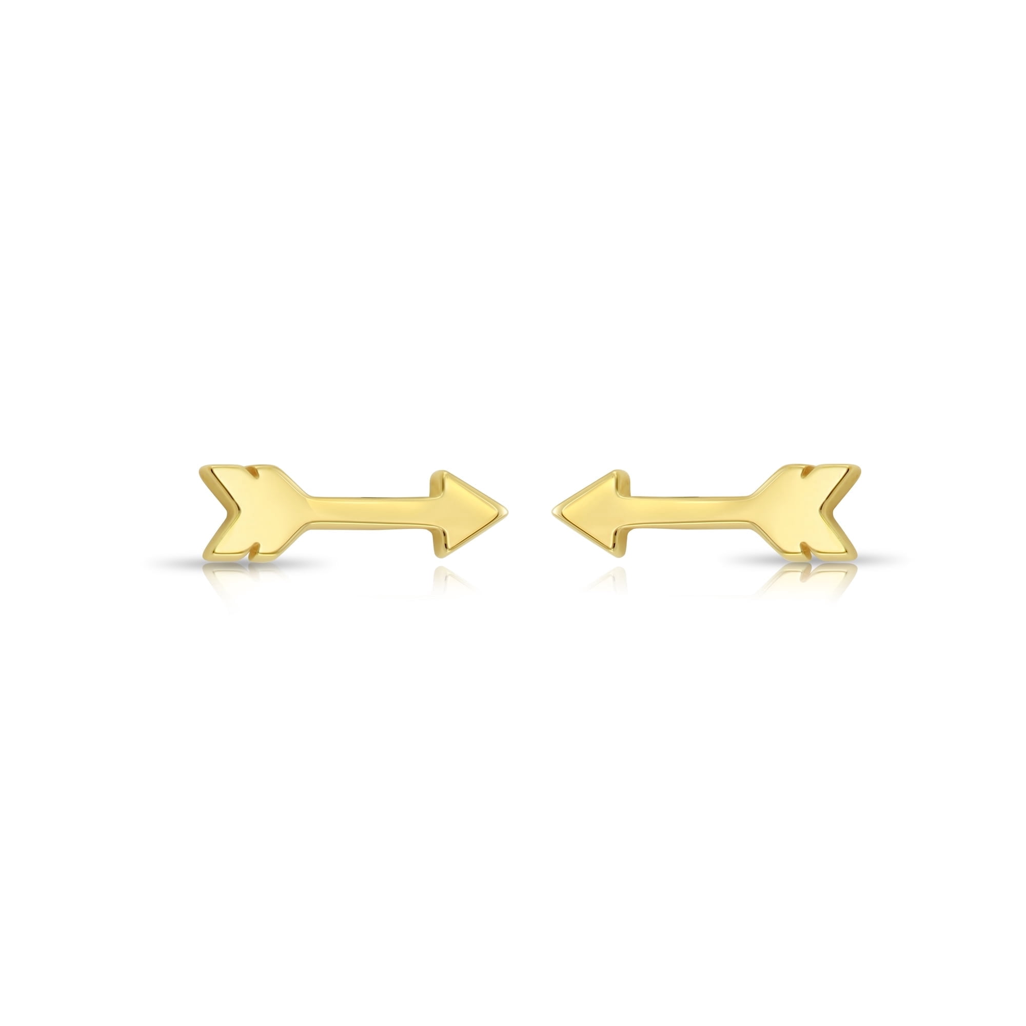 Tilo Jewelry 14K Yellow Gold Mini Arrow Stud Post Earrings with Secure Screw-Backs | Dainty Everyday Earrings for Women & Unisex