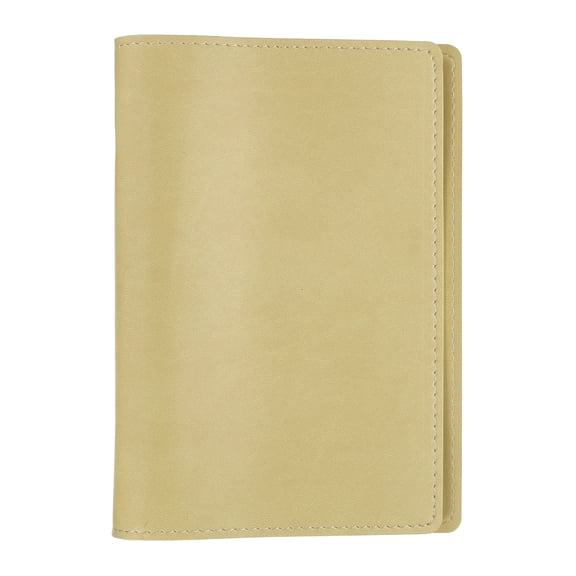 Uxcell A6 PU Leather Binder Protector, 6 Ring Loose Leaf Notebook Protector Round Ring Binder Folder Cover Refillable Notebook for Photocard Collection Travel Journal Planner, Yellow