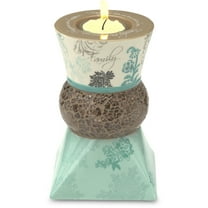 Pavilion- "Family fills our lives with Love... Family fills our lives with Happiness and Laughter" Teal and Coco Tealight Candle Holder