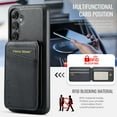 thumbnail image 2 of Dteck for Samsung Galaxy S24 FE Case Magnetic with Detachable Card Holder Wallet, Compatible with MagSafe, Premium RFID Blocking PU Leather Slim Shockproof Case for Galaxy S24 FE 5G,Black, 2 of 7
