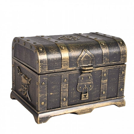 LAMIRO Pirate Treasure Chest Decorative Treasure Chest Keepsake Plastic Toy Treasure Boxes Decorative Boxes Size B