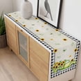 thumbnail image 4 of Sunflowers Table Runner - 72 Inch Long, Kitchen Dining Table Runner Dresser Scarves, Spring Farmhouse Country Truck Leaf Black Plaid Farmhouse Decor for Coffee Tables Wedding Party Banquet, 4 of 8