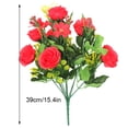 thumbnail image 2 of Ramo de rosas artificiales de 10 ramas, decoración floral, tela de fiesta de boda, flor falsa, rojo Methold HA8319-01B, 2 of 6
