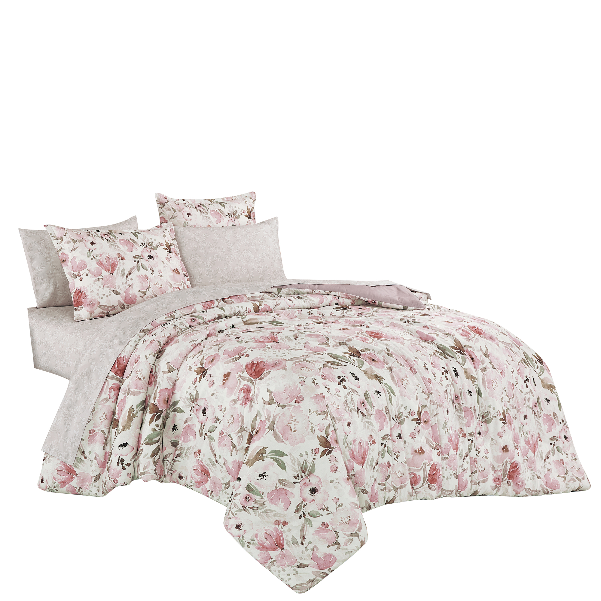 EvJK 7-Piece Comforter Set – Cozy Polyester, Soft & Comfortable, Decorative, All-Season Bedding Set – Queen