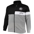 thumbnail image 2 of Men's Black/Gray Brooklyn Nets Big & Tall Pieced Body Full-Zip Track Jacket, 2 of 4