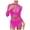 Hot Pink, variant on Womens Ruffle Trim Sheer Mesh Beach Cover Up Drawstring Long Sleeve Bikini Wrap Bathing Suit (Black,One Size)