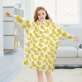thumbnail image 5 of FORMRS Wearable Blanket Hoodie with Sleeves for Kids Cozy Flannel Sweatshirt, Yellow Rubber Ducks, 5 of 7