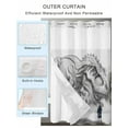 thumbnail image 2 of No Hook Cloth Fabric Shower Curtain with Snap in Liner, Dinosaurs Boy Waterproof Shower Curtains Set with See Through Top Window, Gray Funny Cartoon Forest Animals Bath Curtains Shower 36"x72", 2 of 6