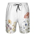 thumbnail image 3 of Rocae Watercolor Floral for Men's Beach Shorts Casual Elastic Waist Drawstring Summer Beach Shorts,S-3XL-Small, 3 of 6