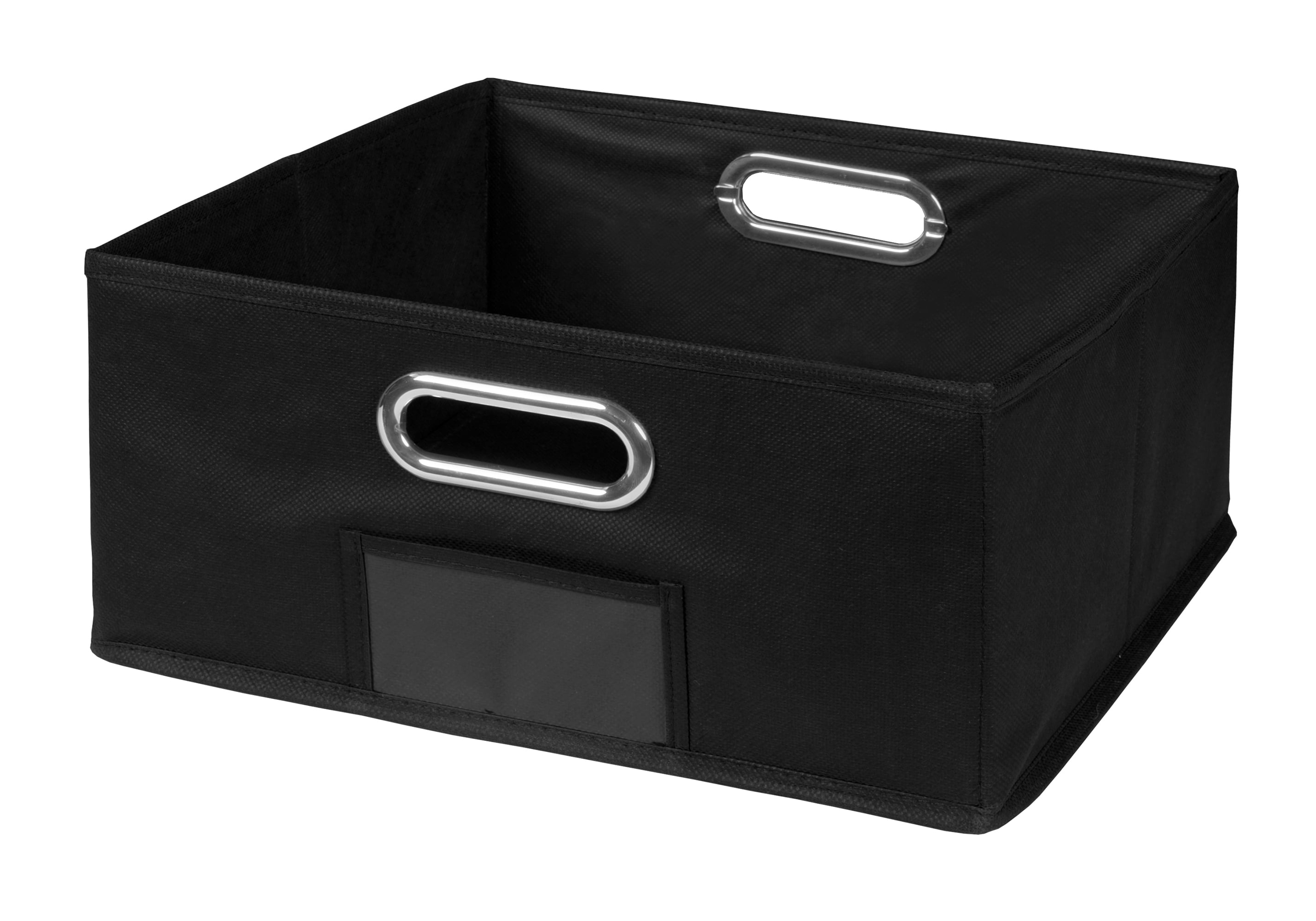 Collapsible Home Storage Foldable Fabric Low Storage Bin Black