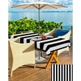 thumbnail image 5 of Black Striped Outdoor Tablecloth with Umbrella Hole & Zipper, Farmhouse Rectangle Tablecloth 60x102 Inch, Modern Black White Stripes Patio Table Cover Waterproof Table Cloth for Picnic/Party, 5 of 6