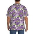 thumbnail image 3 of Sikiie Violets Flowers Men's Wrinkle Free Untucked Cuban Shirt Business Casual Button Down Shirts Short Sleeve ShirtX-Large, 3 of 5
