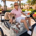 thumbnail image 3 of Golf Cart Seat Covers for 2 Seater,Christmas Snowman Microfiber Cart Seat Towel Blanket,Vintage Xmas Tree Poinsettia Winter Snowflake Absorbent NonSlip Bench Seats Protector for Golf Course 51"x31", 3 of 9