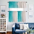 thumbnail image 2 of Summer Beaches Kitchen Curtains Valances and Tiers Set of 3 Artistic Oceans Sea Waves Coastal Landscape Tier Curtains and Valance with Rod Pocket for Small Windows, 27.5"x24", 2 of 9