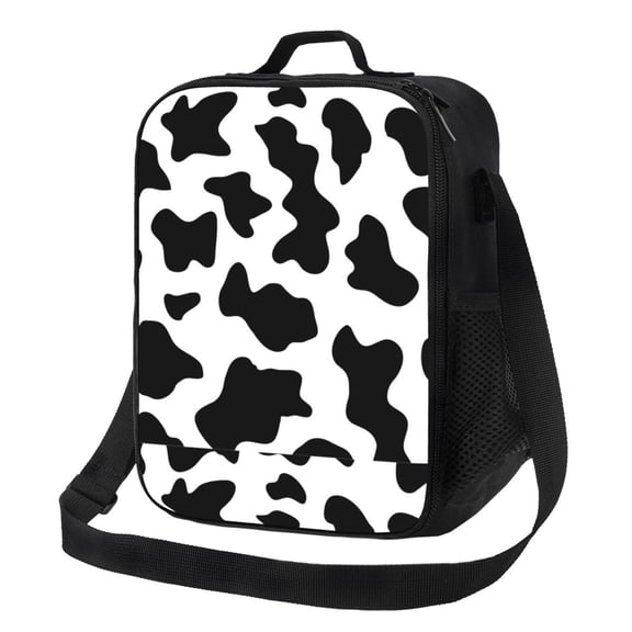 Defioc Milk Cow Print Lunch Box for Men & Women, Insulated Lunch Bag Thickened Thermal Leakproof Lunch Tote Bag for Adult Office Travel Picnic