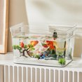 thumbnail image 1 of Frameless Aquarium Tank,360 degrees Celsius  Visibility Rimless Fish Tank with Handle Betta Nano Goldfish Snail Shrimp Cube Tank for Household DIY Living Room, 1 of 7