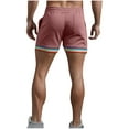 thumbnail image 3 of IYTR Men's Casual Elastic Waist Drawstring Athletic Shorts Summer Fashion Solid Color Patchwork Running Workout Gym Shorts Watermelon Red XXXL, 3 of 3