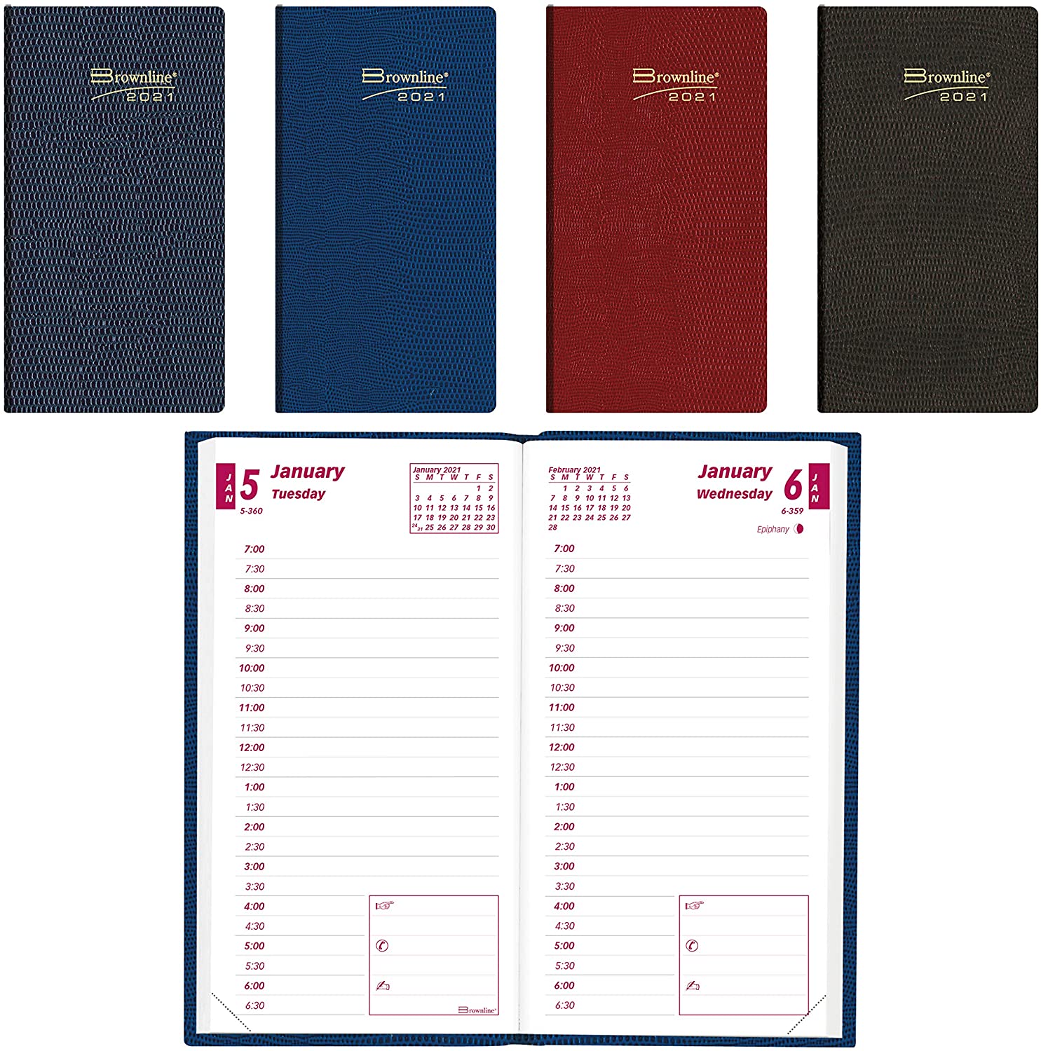 Brownline 2021 planner daily appointment book 6 x 3 125 inches