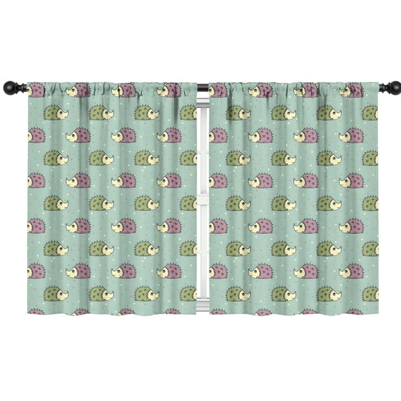 Blackout Kids Curtains,Hedgehog Pattern Childrens Insulated Curtains Set Of 2,Bedroom Essentials,Toddler Room Decor 42"x54"(106x137cm)