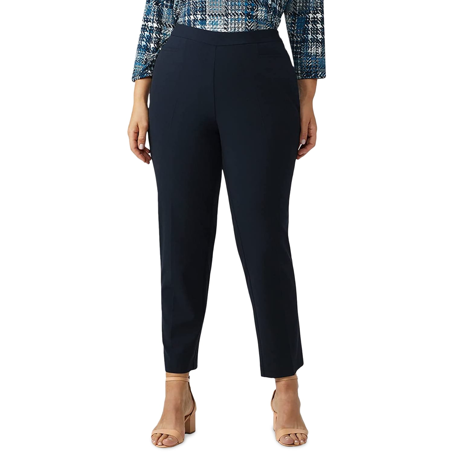 DressBarn Navy Roz & Ali Plus Secret Agent Tummy Control Pants Capri