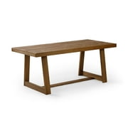 Plank+Beam Farmhouse 72 Dining Table, Solid Wood Rectangular Kitchen Table for 6 People