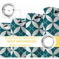 thumbnail image 4 of Abstract Geometric Blackout Curtains for Bedroom, Vintage Rhombus Circle Texture Green Thermal Insulated Kitchen Drapes with Grommets, Light Blocking Window Treatment, 2 Panels 52" x 90", 4 of 7