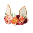 thumbnail image 2 of Diadema decorativa Macarena con orejas de Conejo y flores artificiales, 2 of 8