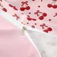 thumbnail image 4 of spefrowx Pink Summer Cherry Twin Duvet Cover for Women, Kawaii Bow Star Twin Bedding, Pink Reversible, 2-Piece, 1 Duvet Cover and 1 Pillowcase, 4 of 6