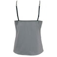 thumbnail image 4 of Curve Muse Womens Satin Lingerie Lace Camisole Tank Top With Shorts Pajama Set pack of 1-GRAY-S, 4 of 7