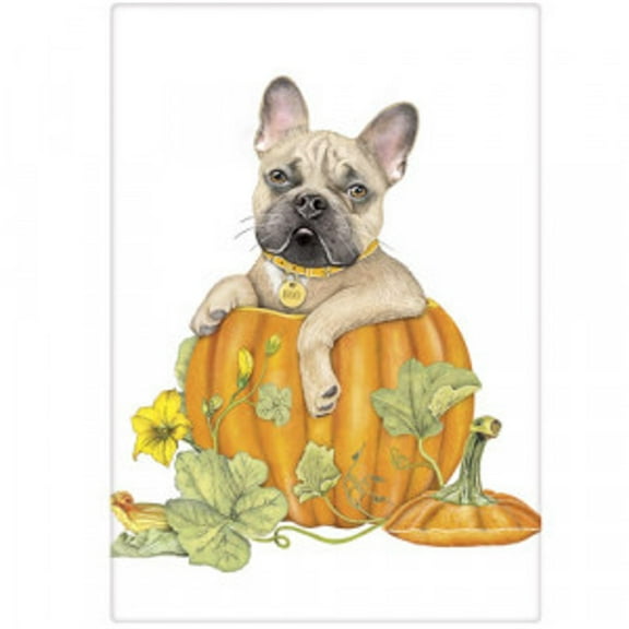 Frenchie Pumpkin Flour Sack Towel