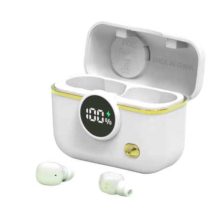 JOGZMZ Small 5.2 Digital Display Wireless Bluetooth Earphones Stereo Ear Charging Compartment Magnetic Suction Can Hold Aromatherapy Tablets
