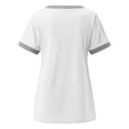 thumbnail image 6 of Casual Women's T Shirts V Neck Pocket Short Sleeve Top For Everyday Wear With Stylish Contrast Trim Exercise Tops Active Shirt Woman Long Sleeve Fitted Long Sleeve Running Shirts Shirts Women Loose, 6 of 6