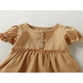 thumbnail image 4 of Nouveau-né Fille Manches Courtes Romper Couleur Unie Cou Patchwork Robe Style Body, 4 of 6