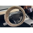 thumbnail image 2 of Natural Auto Sheepskin Steering Wheel Cover, 2 of 3